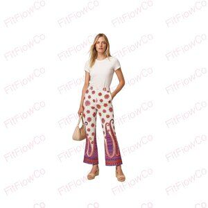 ✨ TRINA TURK Retro Floral Paisley Pants  Size 4  Made in USA  Pre-owned